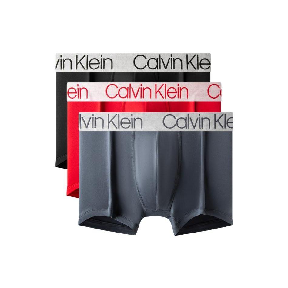 

Calvin Klein Polyester Spandex Side Letter Logo Print Slim Fit Boxer Briefs 3-Pack Men underwear NP2213O-9OR S