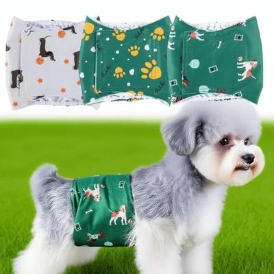 Cute Dog Paw Print Washable Belly Bands Reusable Male Dogs Wraps Fashion Male Dog Diapers