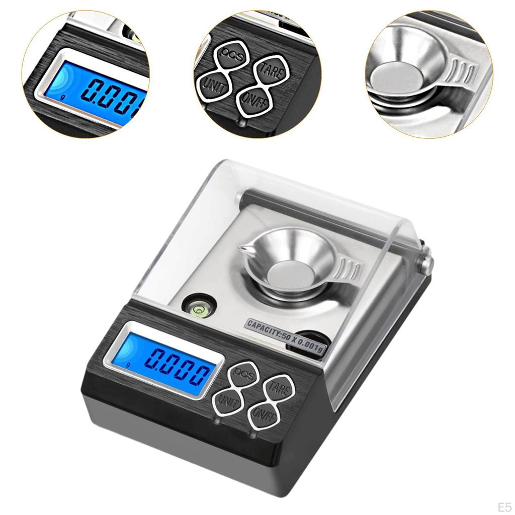 Digital Jewelry Scale Portable Milligram with Storage Pouch Weighing Tools for Home