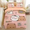 Cartoon Bear Panda Duvet Cover, Cute Bubu Dudu Bear Bedding Set Soft Polyester 3D Digital Printed Duvet Cover and Pillowcase