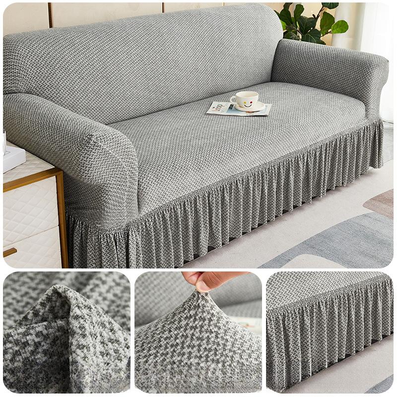 Chenille thicker sofa cover, all-inclusive universal cover, anti-slip and dustproof armrest sofa cover, three-person universal new model