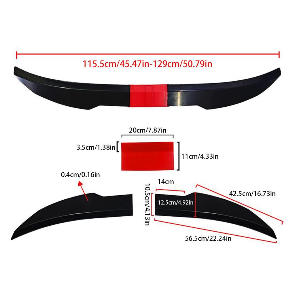 Rear Wing Spoiler Adjustable Roof Rear Spoiler Trunk Lip Lightweight Exterior Accessories For Driving Shows Enthusiasts Daily