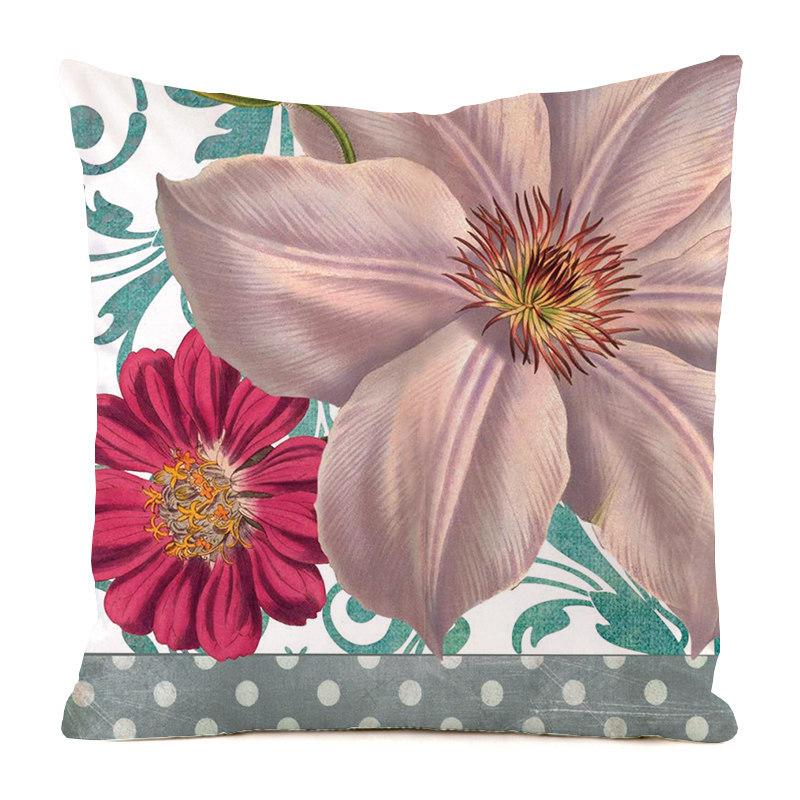 Heimdeko Bunte Blumen- und Schmetterlingsdruck Kissenbezüge Muster Kissenbezug Geeignet für Sofa Schlafzimmer Auto Kissenbezug