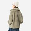 Li Ning Sports Lifestyle Series Faux Rabbit Fur Warm Plush Collar Windproof Casual Comfortable Versatile Fleece Jacket Women Jackets AFDUC96-5