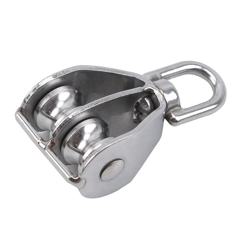 

M15/M25 Single/Double Pulley Stainless Steel Wheel Swivel Lifting Rope Pulley Set Lifting Wheel Tools Wire Rope Crane Pulley M15-Single Wheel