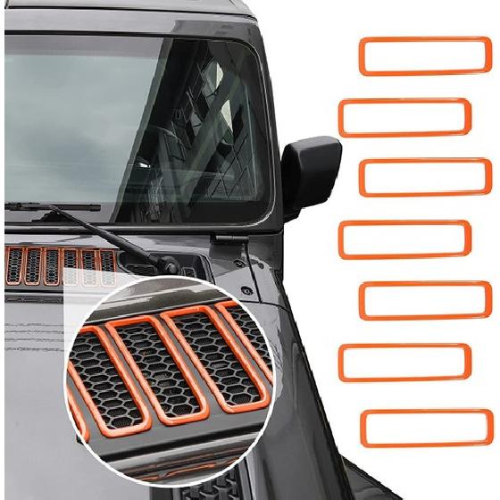 Engine Hood Air Inlet Vent Trim Cover Ring for Jeep JL JT Wrangler 2018+ Orange