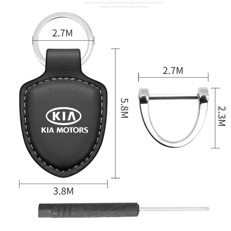 2026 Het Bilklistermärke Bilskydd Läder Nyckelring Kreativ Par Nyckelring För Kia Sportage Cerato Optima K2 K3 K4 K5 Rio Picant