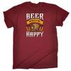 Beer Makes Me Happt Alcohol Mens Funny T Shirt