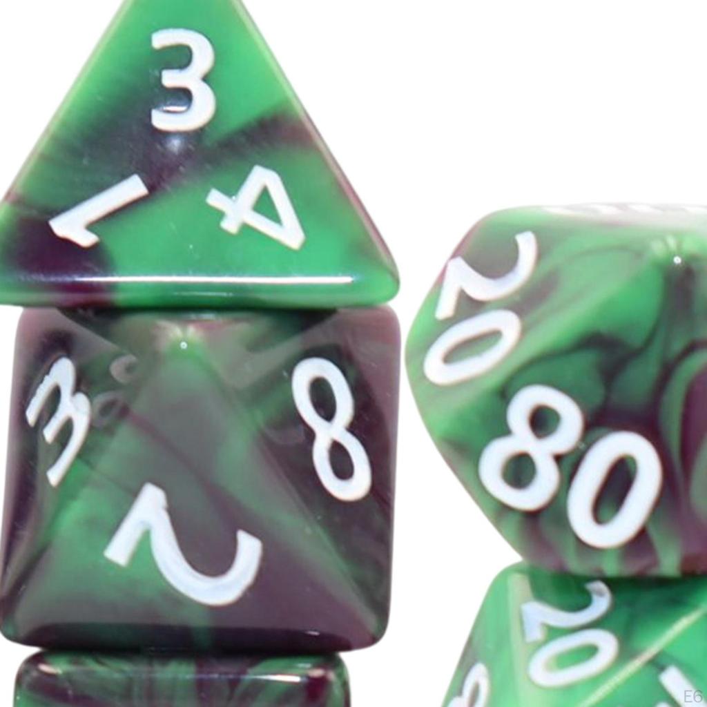 7 Pieces Acrylic Polyhedral Dice Board Games, Multi-Sided Dice, Gaming for Parties