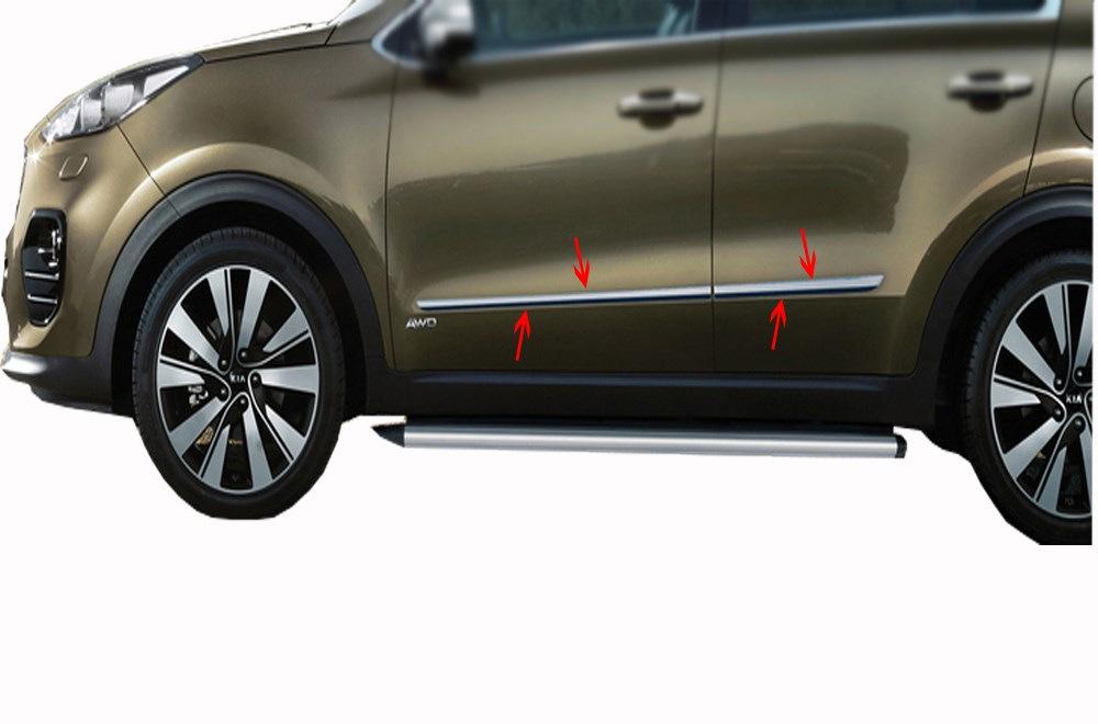 

Молдинг дверний (4 шт, нерж) OmsaLine - Італійська нержавіюча сталь для Kia Sportage 2015-2021 рр.