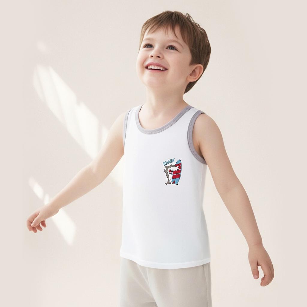 Summer Children's Pure Cotton Vest, Pure Cotton Class A Children's Thermal Vest, Sleeveless Bottoming Underwear for Men, Women and Older Children