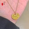 Double-Sided Intricate Filigree Necklace: Timeless Non-Fading Gold Pendant for Women
