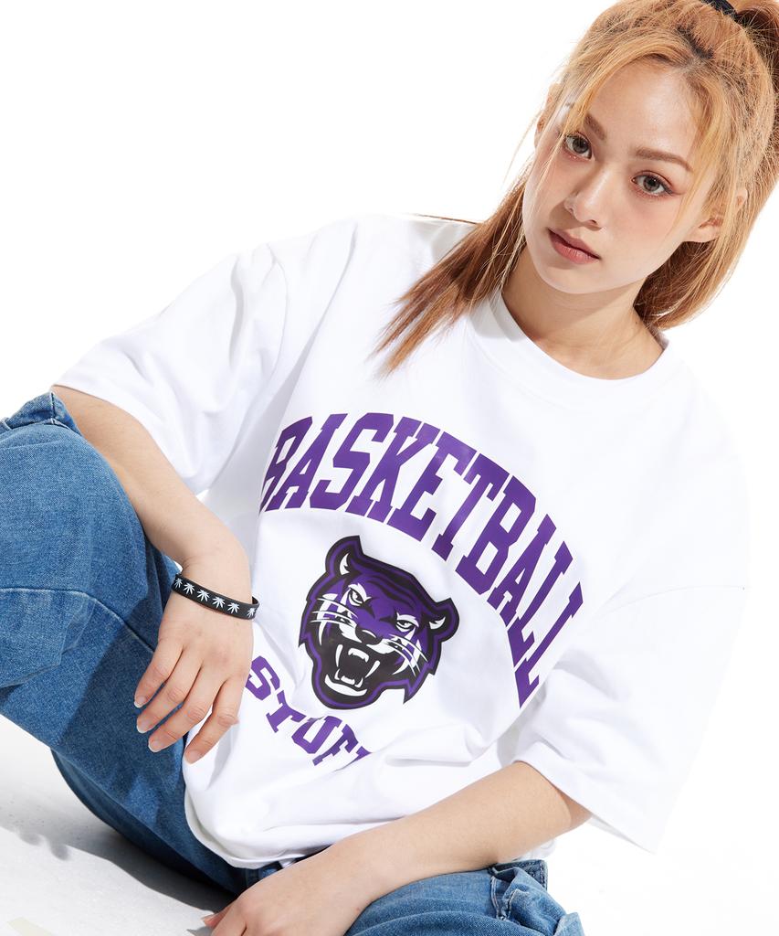 STUFF Tiger Loose Fit Heavy Short Sleeve Tee White