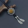 Elegant Bolo Tie with Stone Pendant Carved Necktie Western Necklace Cool Bolo Tie Western Cowboy Costume