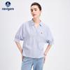 Women's Striped Short-Sleeve Loose Shirt