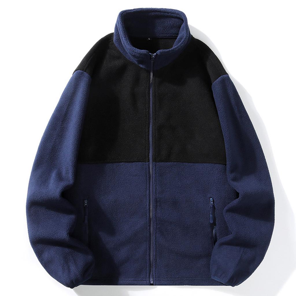 Men  Winter Fleece StCollar Jacket Casual Patchwork