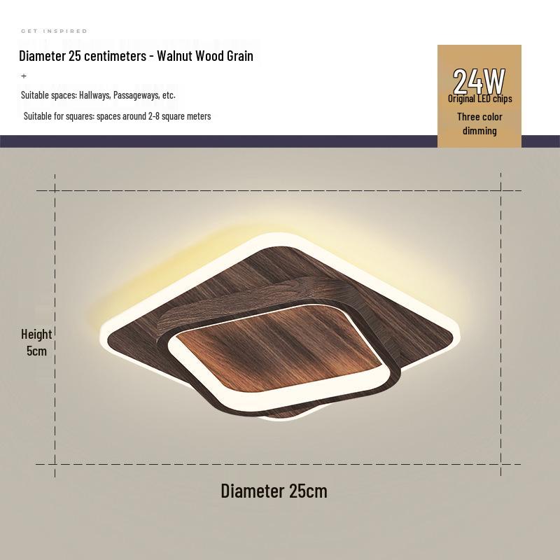 Nordische minimalistische Deckenleuchte für Flure, Eingänge, Balkone und Garderoben - Schwarz-Weiß-Design.