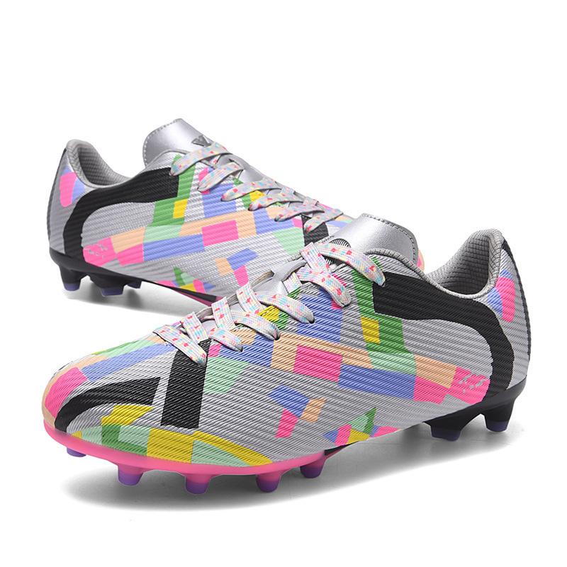 Low-top football shoes tf broken nails artificial flat AG nails leather feet boys and girls children and adolescents students training shoes