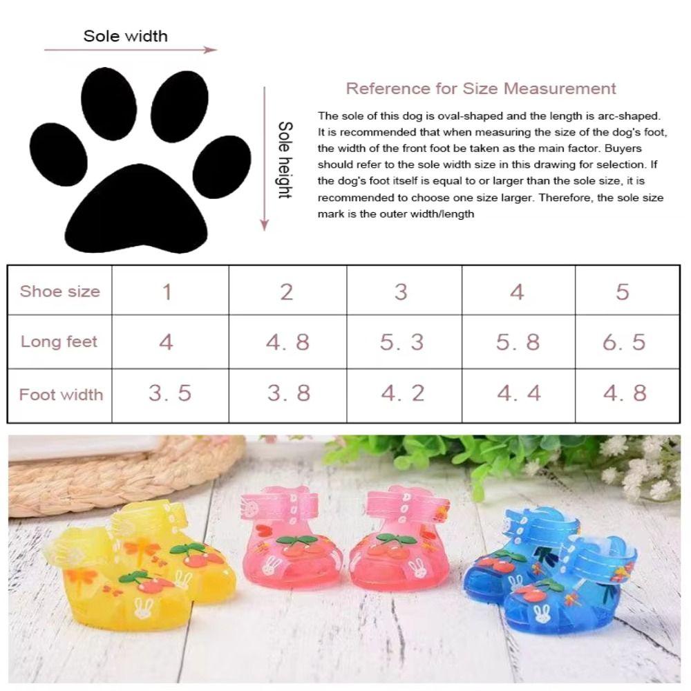 4Pcs/Set Cartoon Dog Summer Jelly Sandals Non-slip Hollow Puppy Shoes  Outdoor Hiking