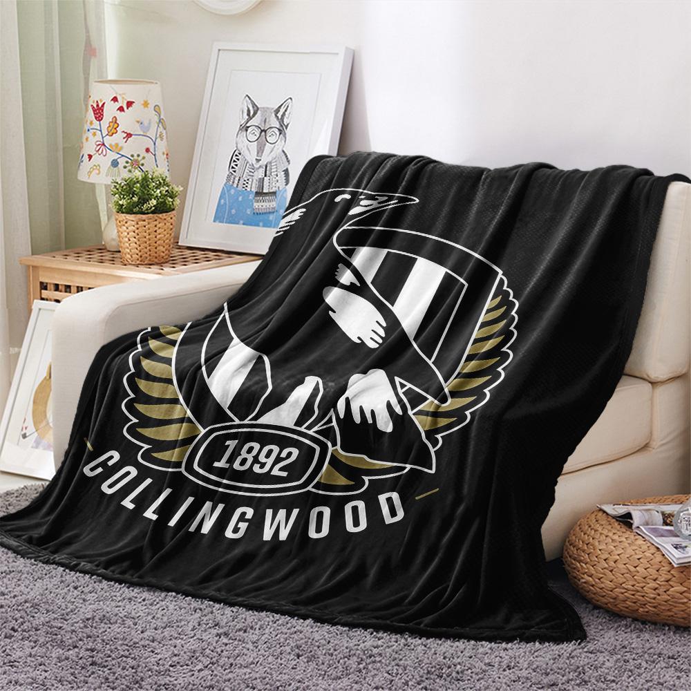 Collingwood Magpies  Print Flannel Blanket, High quality Comfortable for All Seasons, Home Decor, Warmth and Comfort