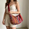 Vintage Ethnic Crossbody Bag Bohemian Tribal Pattern Hobo Purse with Adjustable Strap Casual Soft Shoulder Bag for Daily Travel