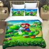 Comfortable Bedding Set, 3D Cartoon Mario Three-piece Set, Including Duvet Cover and Pillowcases.