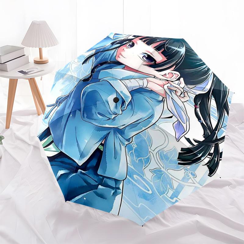 1 Stück Outdoor-Schirm mit Anime-Charakter-Design - Automatisches Öffnen/Schließen, Tragbares 3-fach faltbares Design, 8-Speichen-Eisenrahmen - Perfektes Geschenk für Fans, T