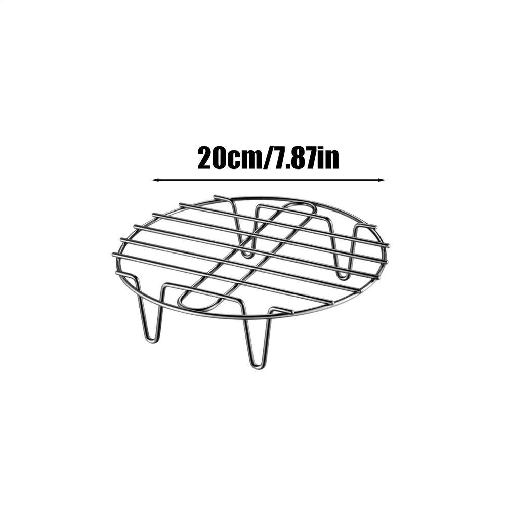 

Round Steamer Rack Heat-insulating Barbecue Grill Grid Stainless Steel Non-stick Barbecue Grill Steamer Rack for Cooking Baking