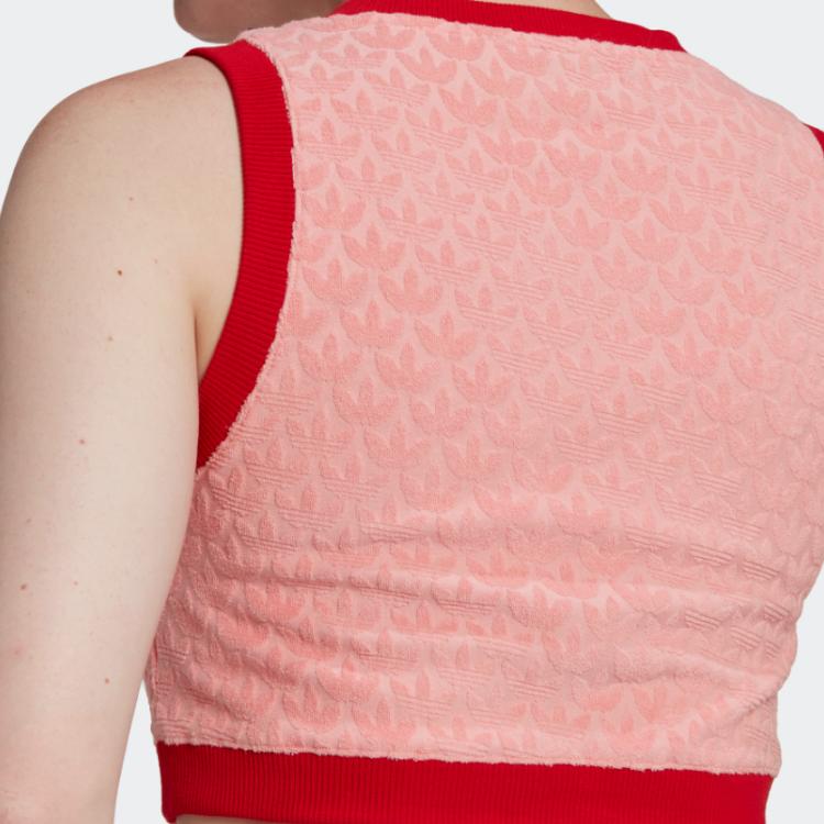 Adidas SS22 Printed Sleeveless Sports Tank Top Women Tops Red IB2041