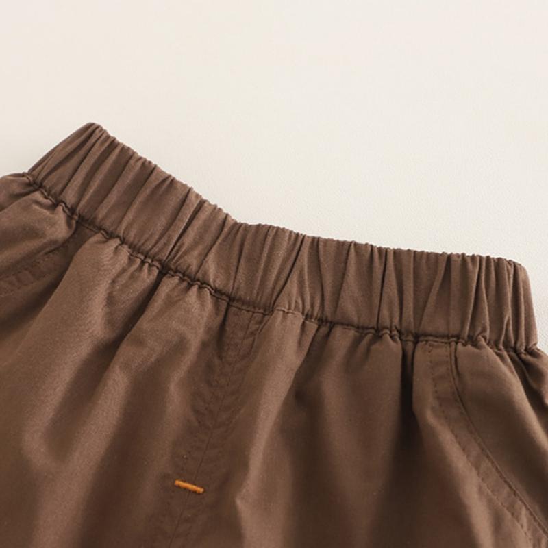 2Pcs/Set Baby Set Summer Tracksuits for Kids Baby Clothes  Solid Colour Pockets Turn-down Collar T-shirts And Shorts Children Suits