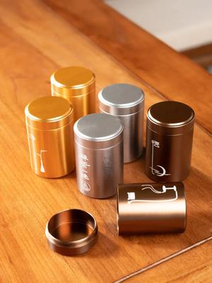 Aluminum Alloy Tea Container Portable White Tea Tin Portable Seal  Can Travel Chinese Style  Tea Metal Car Box Storage