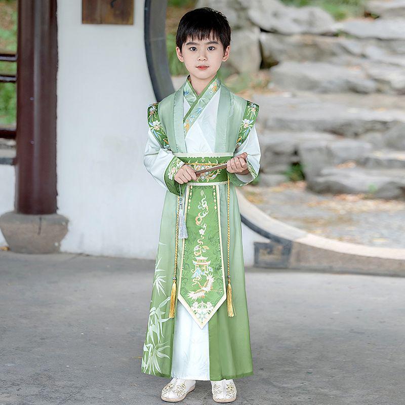 2025 Hanfu & Tang Suit: National Style Long-Sleeved Fairy Costume for Kids - Spring/Autumn Collection
