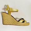 [USED] Rare color Louboutin sandals, size 36, gold, espadrilles, wedge soles