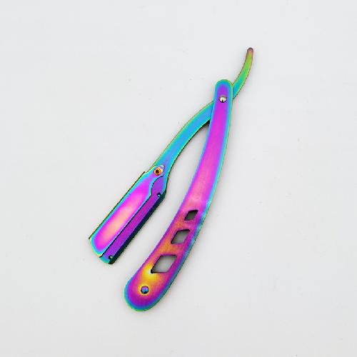 Men Barber Shaving Razors Folding Knife Unisex Hair Removal Tool Eyebrow Knife ( Blades Not Included) Multicolor Makeup Tool