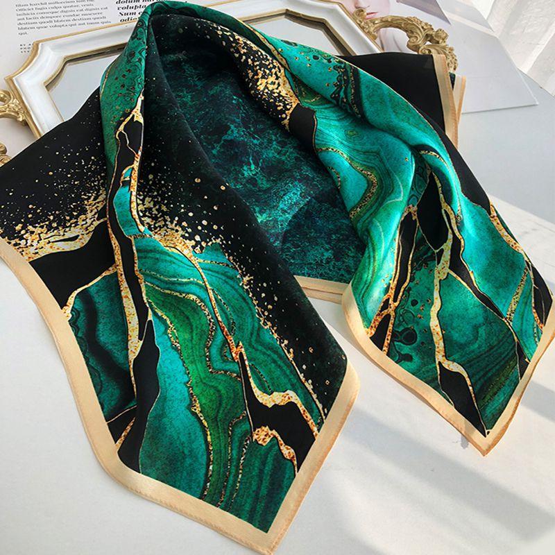 Silk Small Square Scarf Silk Scarf Spring And Autumn Versatile Women'S Thin Yarn Scarf Neck Protection 100% Mulberry Silk Scarf 70 Medium Square Scarf