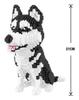 16042 Animal World Siberian Husky Dog Sit Pet 3D-Modell DIY Mini-Diamantblöcke Ziegelsteine ​​Bauspielzeug für Kinder ohne Box