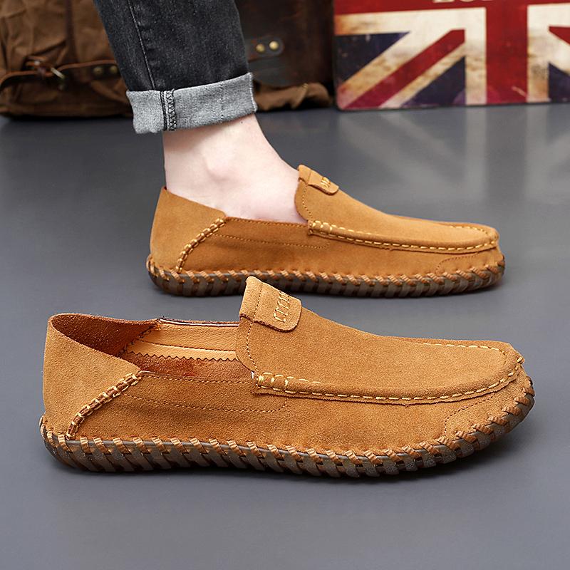 Fashion Men Business Soft Soled Loafers Leather Stitching Comfortable Anti Slip Flat Bottom Casual Shoes Large Size 47 Zapatillas Hombre