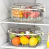 Transparent Divided Serving Tray with Lid & Dipping Sauce Section - Rotating Fruit Vegetable Tray for Party Picnic Catering