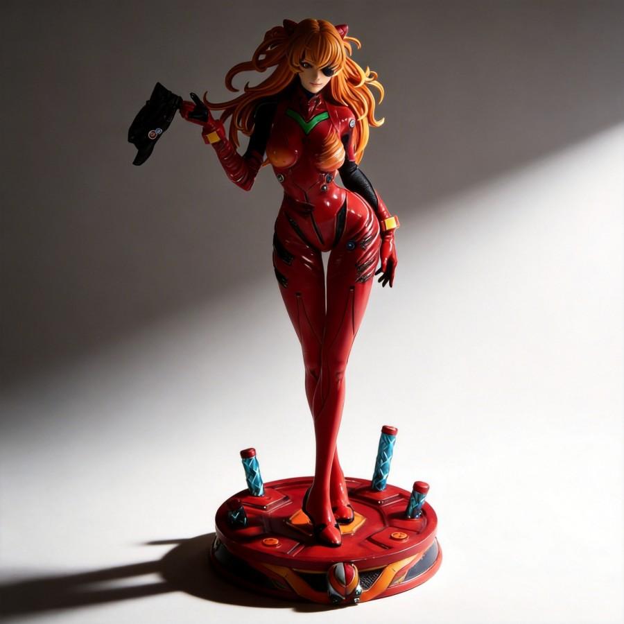 Neon Genesis Evangelion EVA Plug Suit Mecha Asuka Collectible Statue Figure Model Decoration 48cm