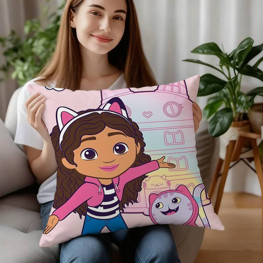 Cartoon Gabbys Mercat Cat Pillow Case Plush Fabric Soft Pillowcase Double Sided Print Cushion Cover Household Gifts