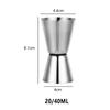 Cocktail Shaker Measure Cup Double Head Design Portable Silver Stainless Steel