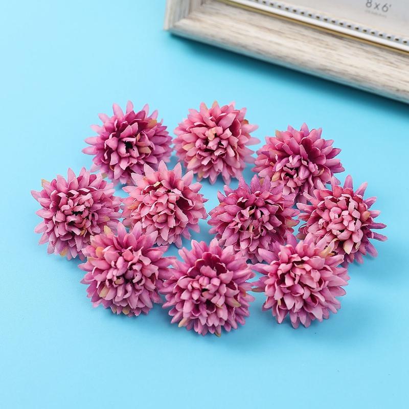 5/10PCs Artificial Flowers 4cm Silk Fake Flowers Heads for Home Room Dceor Wedding Marriage Decoration DIY Craft Gift Accessory