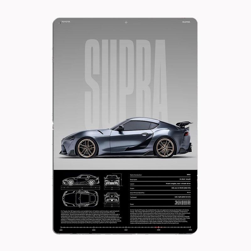 SUPRA MK5 Rest Sportbilar Metallaffisch Skylt Klubb Anpassad Inomhusvägg Tennskylt Rumsinredning Heminredning