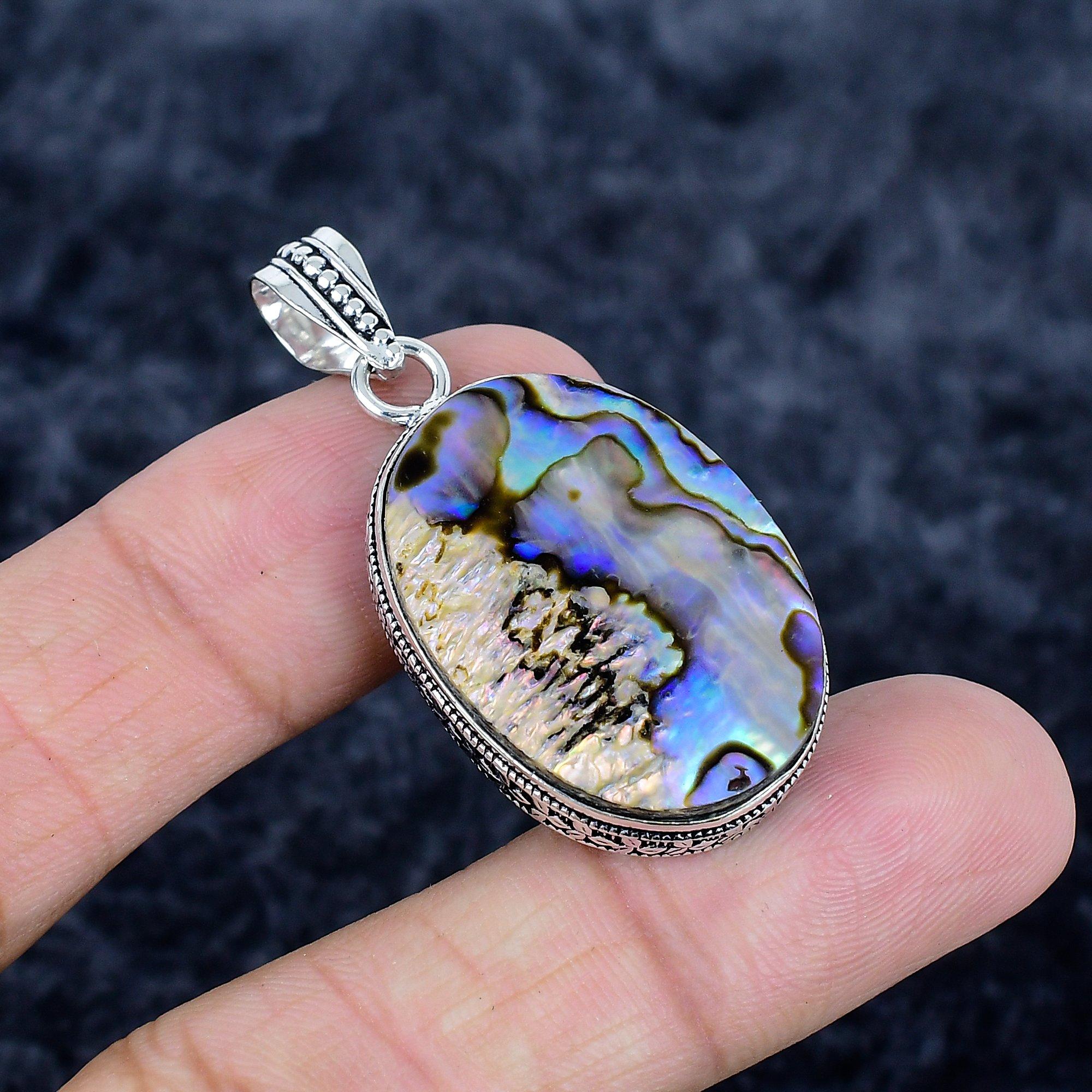 

Abalone Shell Gemstone Handmade 925 Sterling Silver Jewelry Pendant 1.81 MM-3410