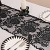 Halloween Black Lace Table Runner Halloween Table Decoration Skull Soft Table Runner Holiday Party Decoration Table Flag
