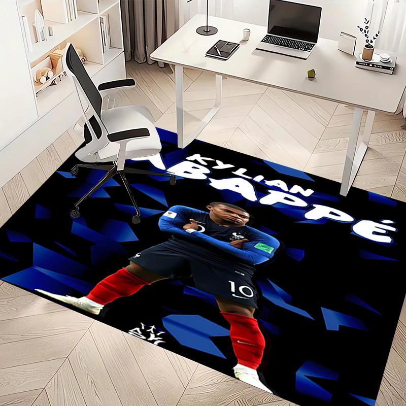 1pc Kylian Mbappé Print Area Rug - Soft, Washable Non-Slip Indoor Mat, Living Room, Home Office Decorative Rug,Office Decorative