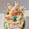 Original Cone Cake Decoration: Birthday Ice Cream Crispy Cone Topper, DIY Shell