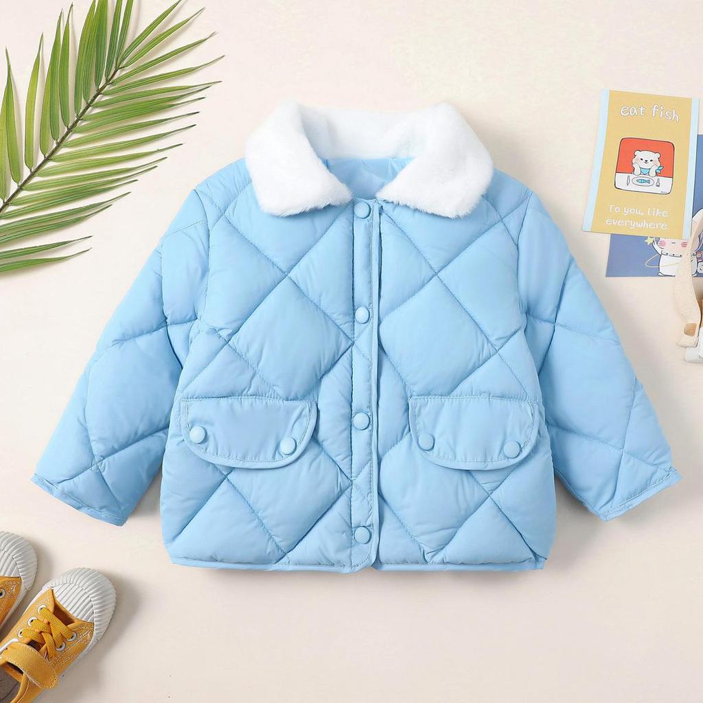 Hibobi Batolecí chlapecká jednobarevná prošívaná bunda na knoflíky