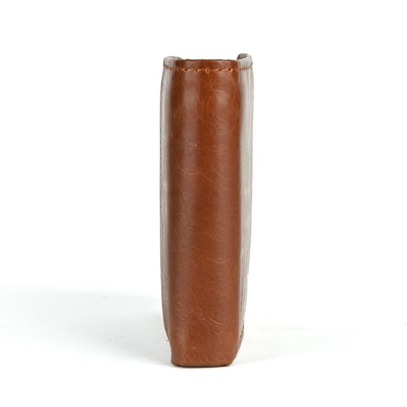 Střední italská bifold peněženka s okénkem na ID pro muže kožená peněženka