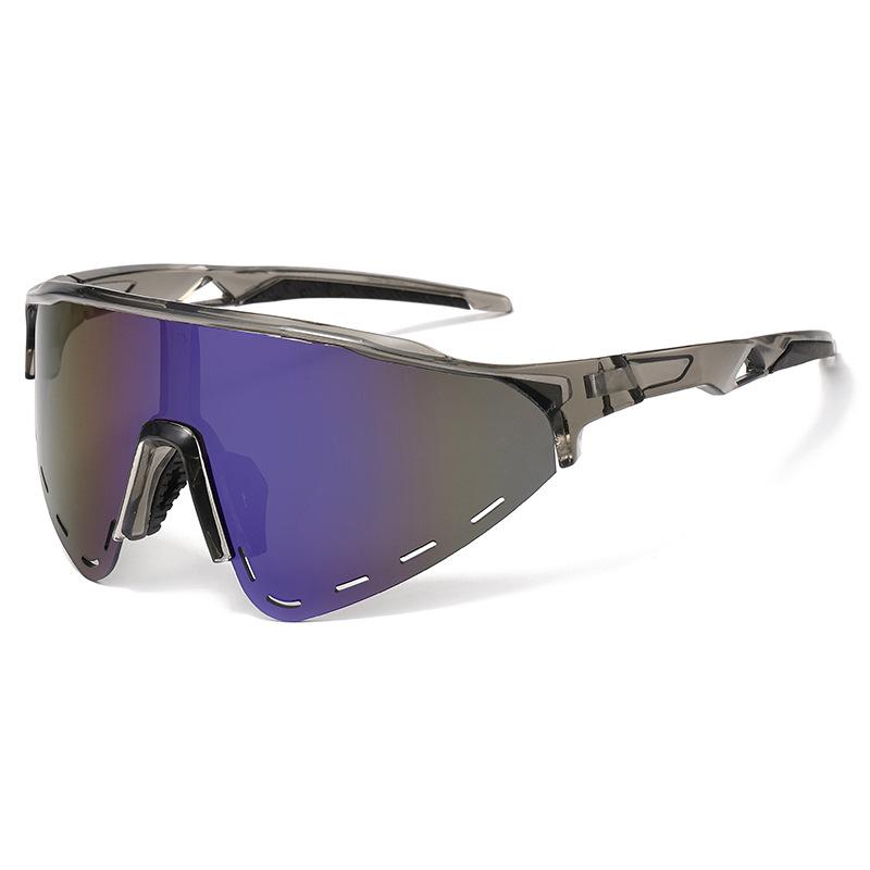2024 Cross Border Spot New One-piece Large Frame Outdoor Cycling Glasses Colorful Windproof Sunglasses Sun Shading